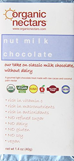 Organic Nectars Raw Cacao Chocolate Bar Nut Milk Chocolate 1_4-Ounce Bar Pack of 3