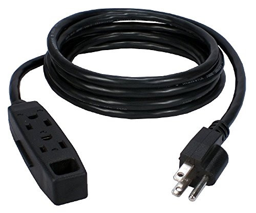 QVS PC3PX-15 3-Outlet 3-Prong Power Extension Cord