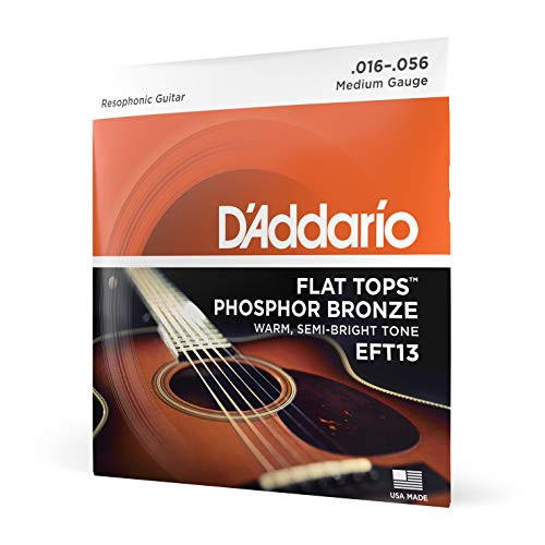 DAddario EFT13 Flat Tops Phosphor Bronze Acoustic Guitar Strings Resophonic Guitar 16-56