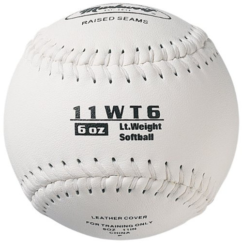 Markwort Color Coded Weighted 11-Inch Softball 6-Ounce White