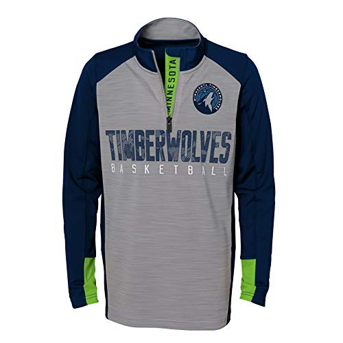 Outerstuff NBA NBA Kids and Youth Boys Minnesota Timberwolves Shooter 14 Zip Long Sleeve Top Grey Youth Small8 Outerstuff NBA NBA Kids and Youth Boys Minnesota Timberwolves Shooter 14 Zip Long Sleeve Top Grey Youth Small8