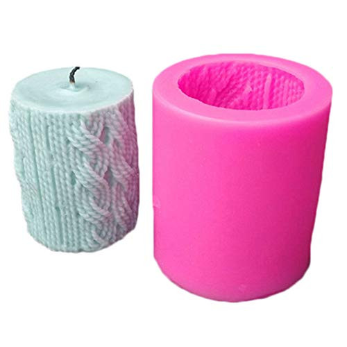 Great Mold 3D Knitting Wool Cylinder Silicone Candle Molds Silicone Moulds Making Candle DIY Candle Mold Craft Tools