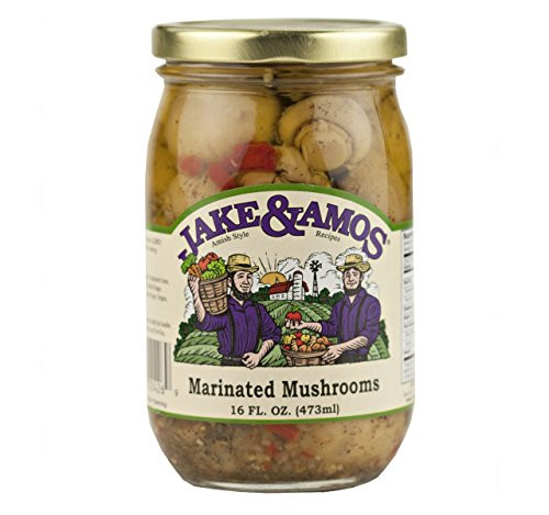 Jake  and  Amos Marinated Mushrooms 16 Oz_ Jar