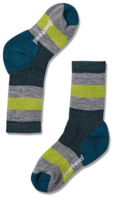 Smartwool Kids Striped Hike Medium Crew ToddlerLittle KidBig Kid Everglade SM 9 Toddler - 11_5 Little Kid