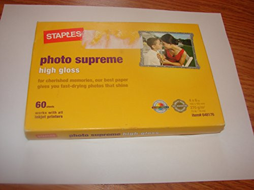 Staples photo supreme high gloss 4 x 6 in 72lb