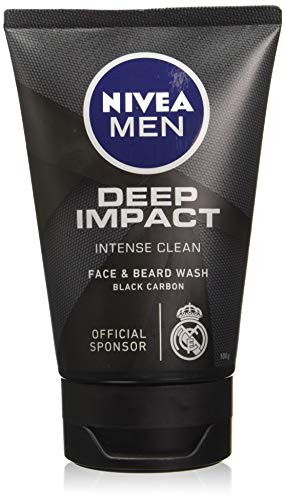 Nivea Men Deep Impact Intense Clean Face and Beard Wash - Black Carbon 100 ml 3_3 oz