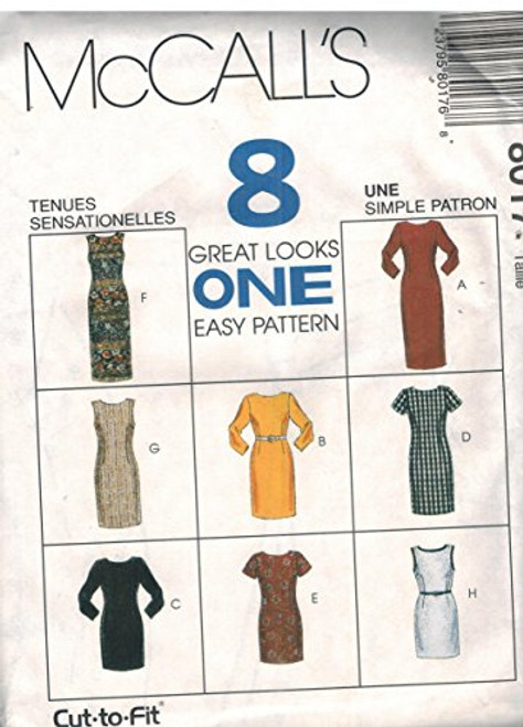 8017 McCalls Sewing Pattern Uncut Misses Fitted Dress Size 12 14 16 8017 McCalls Sewing Pattern Uncut Misses Fitted Dress Size 12 14 16