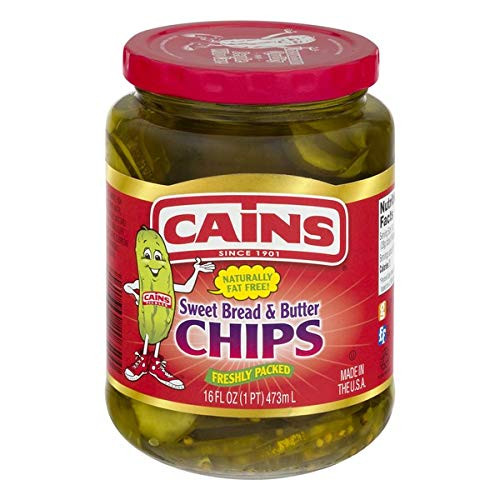 Cains Sweet Bread  and  Butter Pickle Chips 16 Fl Oz Jar