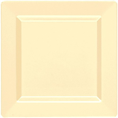 Amscan 438550.57 10 1/4" Premium Plates (20 Count) Party Supplies Vanilla Crème