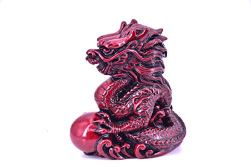LHR trading inc Feng Shui Dragon Figurine - Handmade Resin Dragon Collectible Figurine Sculpture Red LHR trading inc Feng Shui Dragon Figurine - Handmade Resin Dragon Collectible Figurine Sculpture Red