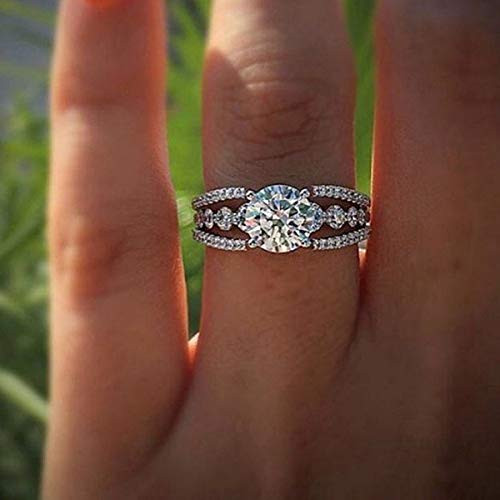 Tripmark 925 Sterling Silver Cubic Zirconia Halo Anniversary Wedding Band Engagement Ring Bridal Ring 9 Tripmark 925 Sterling Silver Cubic Zirconia Halo Anniversary Wedding Band Engagement Ring Bridal Ring 9