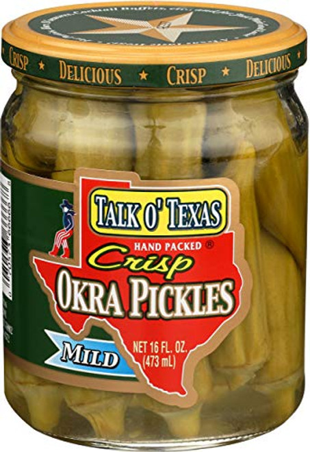 Talk O texas Pickled Okra Mild 16 oz