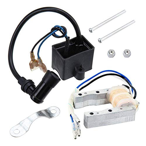 Amhousejoy CDI Ignition Coil and Magneto Coil for 49cc 50cc 60cc 80cc 2-Stroke Engines Motor Motorized Bicycle Bike
