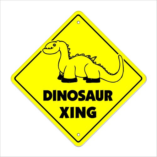 Dinosaur Crossing Sign Zone Xing  IndoorOutdoor  14 Tall Prehistoric t rex Bones