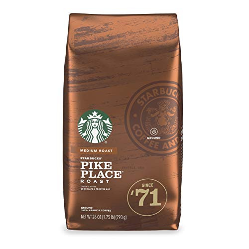 Starbucks Medium Roast Ground Coffee  Pike Place Roast  100% Arabica  1 bag 28 oz_
