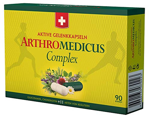 Swissmedicus Joint Capsules Herbal Complex Arthrome DICUS 90 Capsules Joint Care of 11 Herbs Gluko Glucosamine Chondroitin and Gelatin Swissmedicus Joint Capsules Herbal Complex Arthrome DICUS 90 Capsules Joint Care of 11 Herbs Gluko Glucosamine Chondroitin and Gelatin
