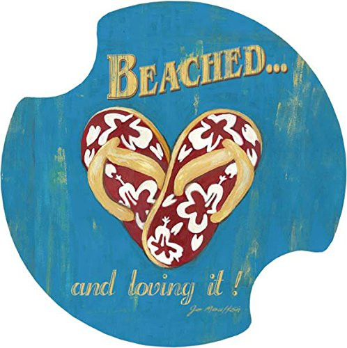 Thirstystone Beached Car Cup Holder Coaster, 2-Pack