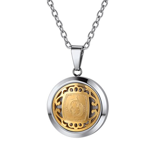 PROSTEEL Pisces Constellation Necklace Pendant Stainless Steel Gold Horoscope Astrology Zodiac Jewelry Birthday Gifts for Men Women