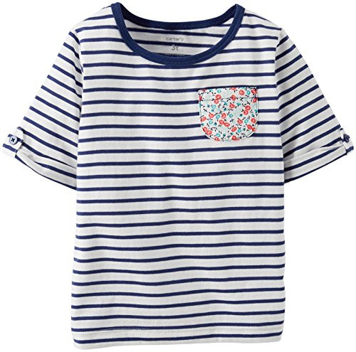 Carters Baby Girls Striped Tee Baby - Blue - 9 Months