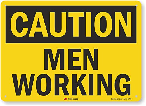 Smartsign U4-1525-RA-14X10Caution Men Working Reflective Recycled Aluminum Sign 14 x 10 Smartsign U4-1525-RA-14X10Caution Men Working Reflective Recycled Aluminum Sign 14 x 10