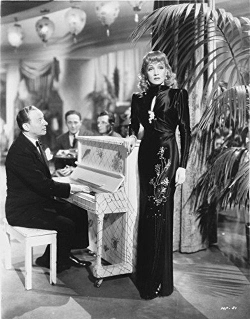 Marlene Dietrich standing in Black Gown with Cast Photo Print 8 x 10 Marlene Dietrich standing in Black Gown with Cast Photo Print 8 x 10