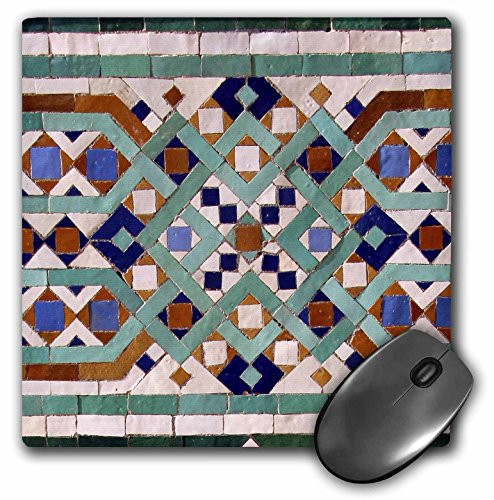 3dRose LLC 8 x 8 x 0_25 Inches Mouse Pad Morocco Hassan Ii Mosque Mosaic Islamic Tile Detail-Af29 Kwi0022 - Kymri Wilt mp-73584-1