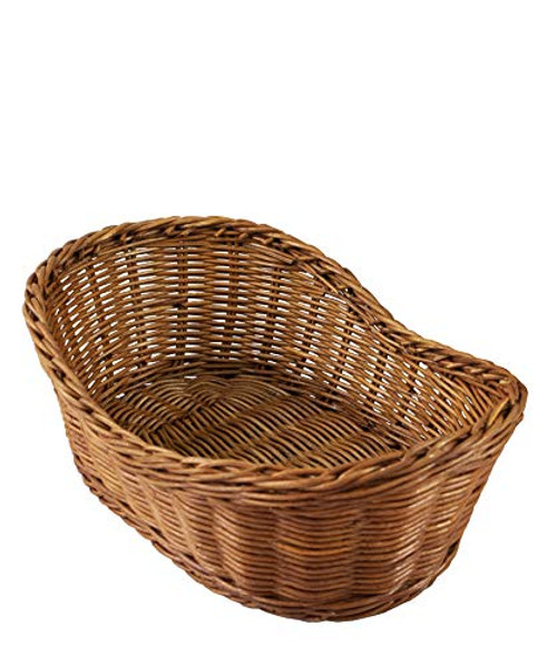 Oval Curved Rattan Wicker Woven Serving Baskets for Bread Fruit Vegetables Restaurant Serving  and  Tabletop Display Baskets 1