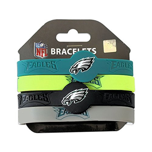 Aminco NFL Philadelphia Eagles Silicone Bracelets 4-Pack