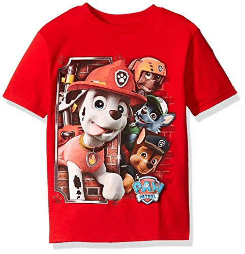 Paw Patrol Little Boys Characters Short Sleeve T-Shirt Red 7