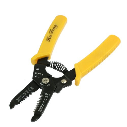 Uxcell Long Nonslip Handle 10-22 AWG Wire Stripper Cutter, 7", Yellow
