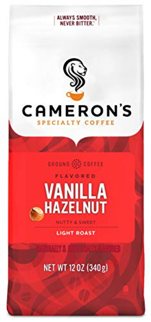 Camerons Coffee Roasted Ground Coffee Bag Flavored Vanilla Hazelnut 12 Ounce Camerons Coffee Roasted Ground Coffee Bag Flavored Vanilla Hazelnut 12 Ounce