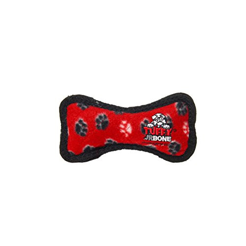 TUFFY Junior Bone Durable Dog Toy Red Paw Bone