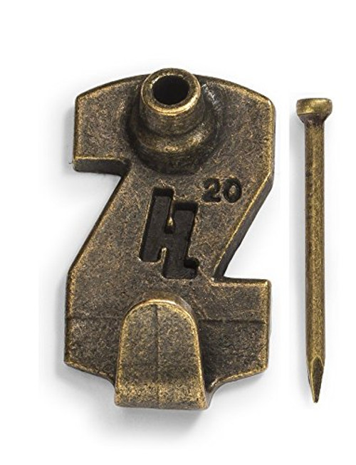 HangZ 30002B Gallery Picture Hooks (50 Pack), 20 lb, Antique Brass
