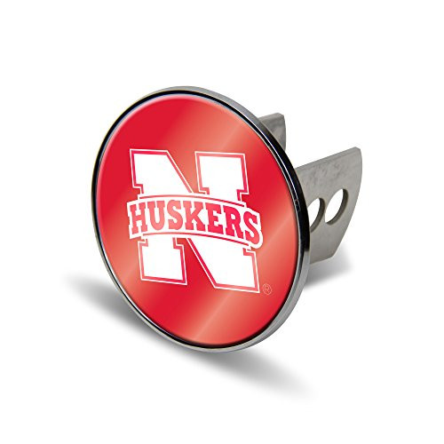 Rico NCAA Nebraska Cornhuskers Laser Cut Metal Hitch Cover Large Silver