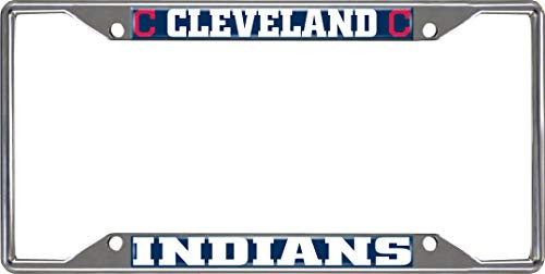 Cleveland Indians EZ View Chrome Frame Metal License Plate Tag Cover Baseball
