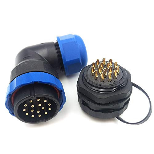 SZJELEN SD28 2Pin~26Pin Flanged Elbow Waterproof Wire Connector 16Pin Plug and Socket IP67 Industrial Electrical Power Connector 16-Pin
