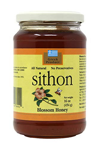 Sithon Greek Honey - Natural Blossom Honey - 16 Ounce