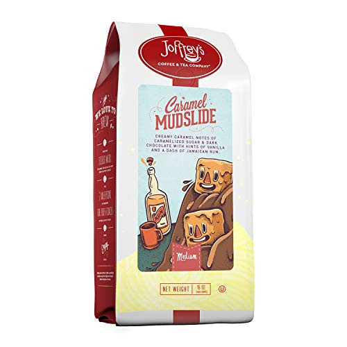 Joffreys Coffee - Caramel Mudslide Flavored Coffee Artisan Medium Roast Arabica Coffee Beans Caramel Dark Chocolate Vanilla and Rum Flavor Gluten-Free No Sugar Ground 16 oz Joffreys Coffee - Caramel Mudslide Flavored Coffee Artisan Medium Roast Arabica Coffee Beans Caramel Dark Chocolate Vanilla and Rum Flavor Gluten-Free No Sugar Ground 16 oz