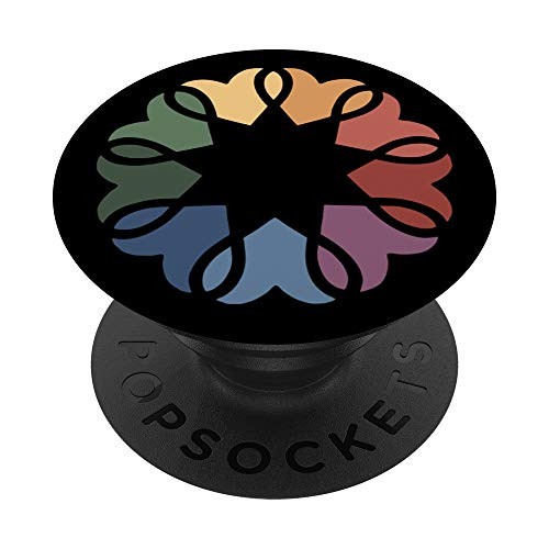 Love and Unity Rainbow Nine Pointed Star - Bahai Faith PopSockets PopGrip Swappable Grip for Phones  and  Tablets
