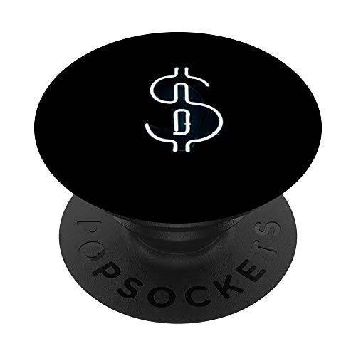 Dollar Sign Money Hungry Neon Signage PopSockets PopGrip Swappable Grip for Phones  and  Tablets