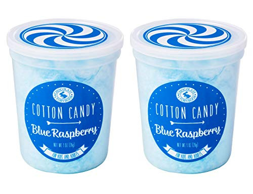 Blue Raspberry Gourmet Flavored Cotton Candy 2 Pack  Unique Idea for Holidays Birthdays Gag Gifts Party Favors