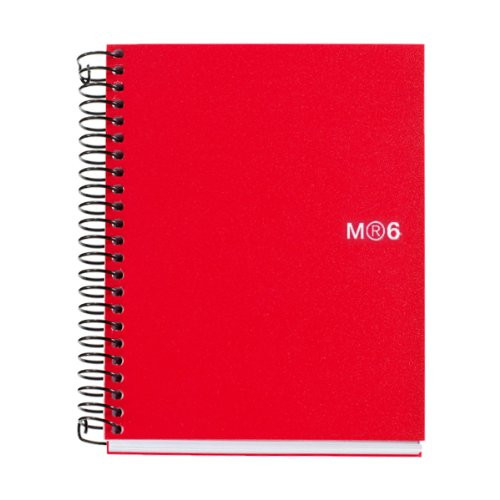 Miquelrius 6 x 8 Wirebound Notebook 6-Subject College Ruled Red