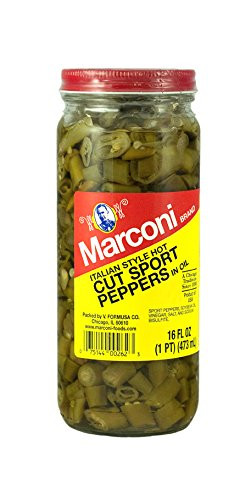 Marconi Cut Sport Peppers in Oil 16 Ounce