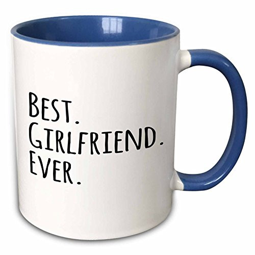 3dRose Best Girlfriend Ever Mug, Blue, 11 oz