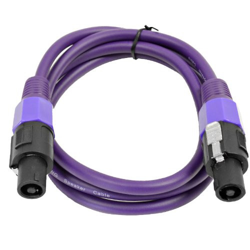 Seismic Audio - TW12S5Purple - 12 Gauge 5 Foot Purple Speakon to Speakon Professional Speaker Cable - 12AWG 2 Conductor Speaker Cable