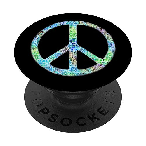 Retro Groovy Painted Peace Symbol Hippie PopSockets Grip and Stand for Phones and Tablets