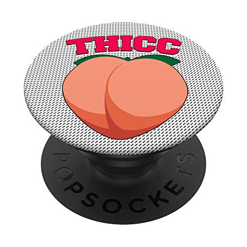 Thicc Peachy Butt_ Funny Heart Shaped Thick Bum Emoticon PopSockets PopGrip Swappable Grip for Phones  and  Tablets