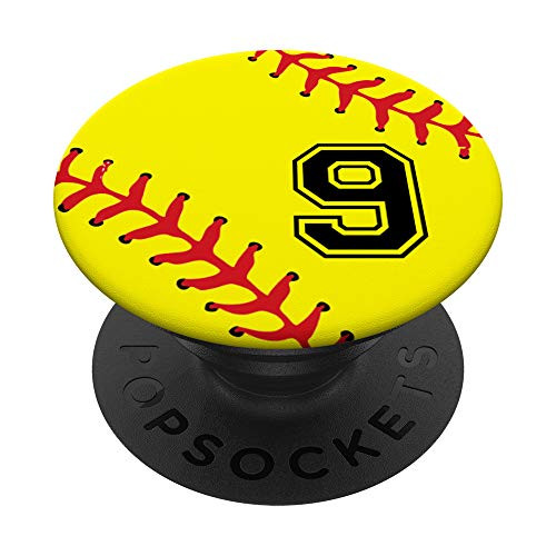 Softball 9 PopSockets PopGrip Swappable Grip for Phones  and  Tablets
