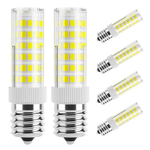 DiCUNO E17 LED Bulb Microwave Oven Light 6 Watt Appliance Bulb Daylight White 6000K 550lm 60W Halogen Equivalent AC110-130V 6-Pack