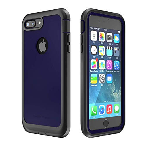 ImpactStrong iPhone 7 PlusiPhone 8 Plus Case Ultra Protective Case with Built-in Clear Screen Protector Full Body Cover for iPhone 7 PlusiPhone 8 Plus Navy Blue